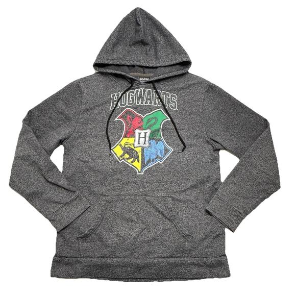 Harry Potter Other - Harry Potter Sweatshirt Men's Medium Hogwarts Crest Hoodie Pullover Gray